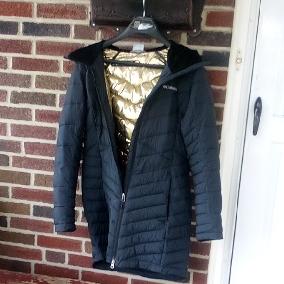 Columbia Long Coat Black Gold Infinity Omni Heat Size Medium TTS like New - Picture 13 of 13